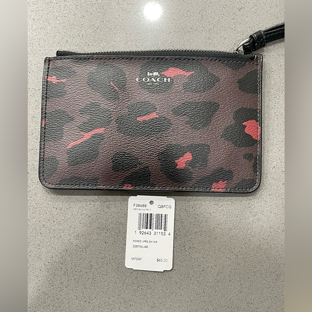Coach leopard wristlet